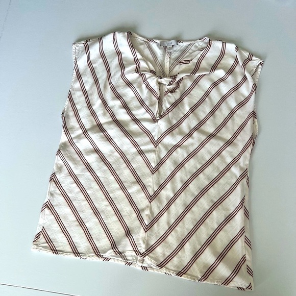 Joie Carsen Chevron Cap Sleeve Blouse - Picture 3 of 6